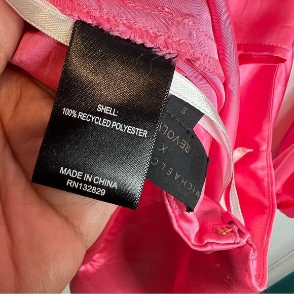 MICHAEL COSTELLO X REVOLVE  Tempest Dress in Pink OPEN BACK PADDED SHOULDERS - Picture 11 of 13